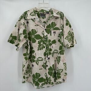Pineapple Connection Mens Hawaiian Shirt Size L Island Floral Aloha Beach Resort